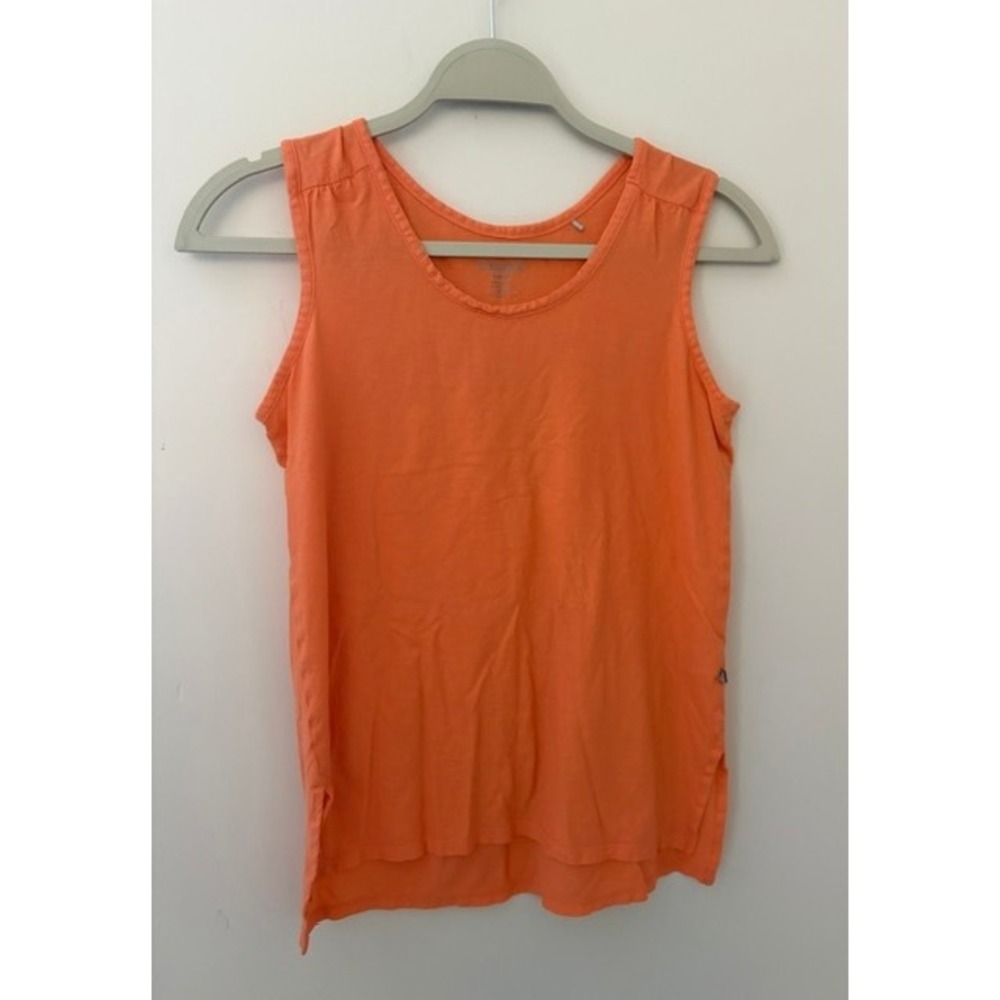 Toad&Co Womens Orange 100% Organic Cotton Scoop Neck Tank Top Small